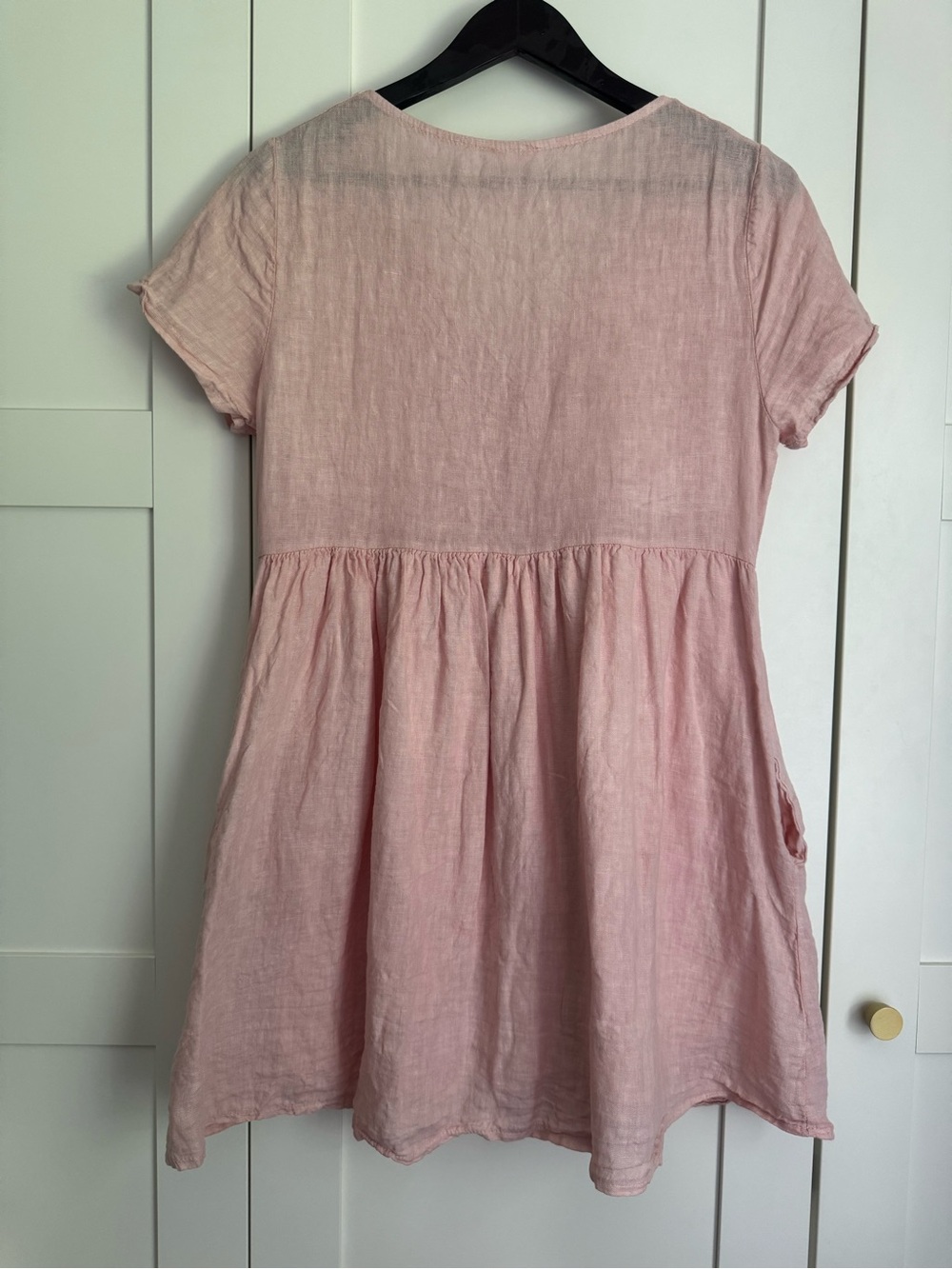 Jillian Harris x Priv Hamptons Linen Babydoll Pink Summer Dress Size Small - Picture 7 of 10